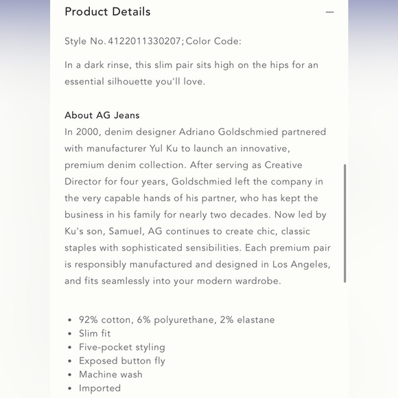 AG The Isabelle High-Rise Button-Fly Slim Jeans - Picture 7 of 11